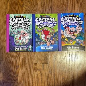 Bundle of 3 full color captain underpants books by Dav Pilkey